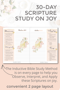 Joy Inductive Bible Study Journal: 30-Day Scripture Study