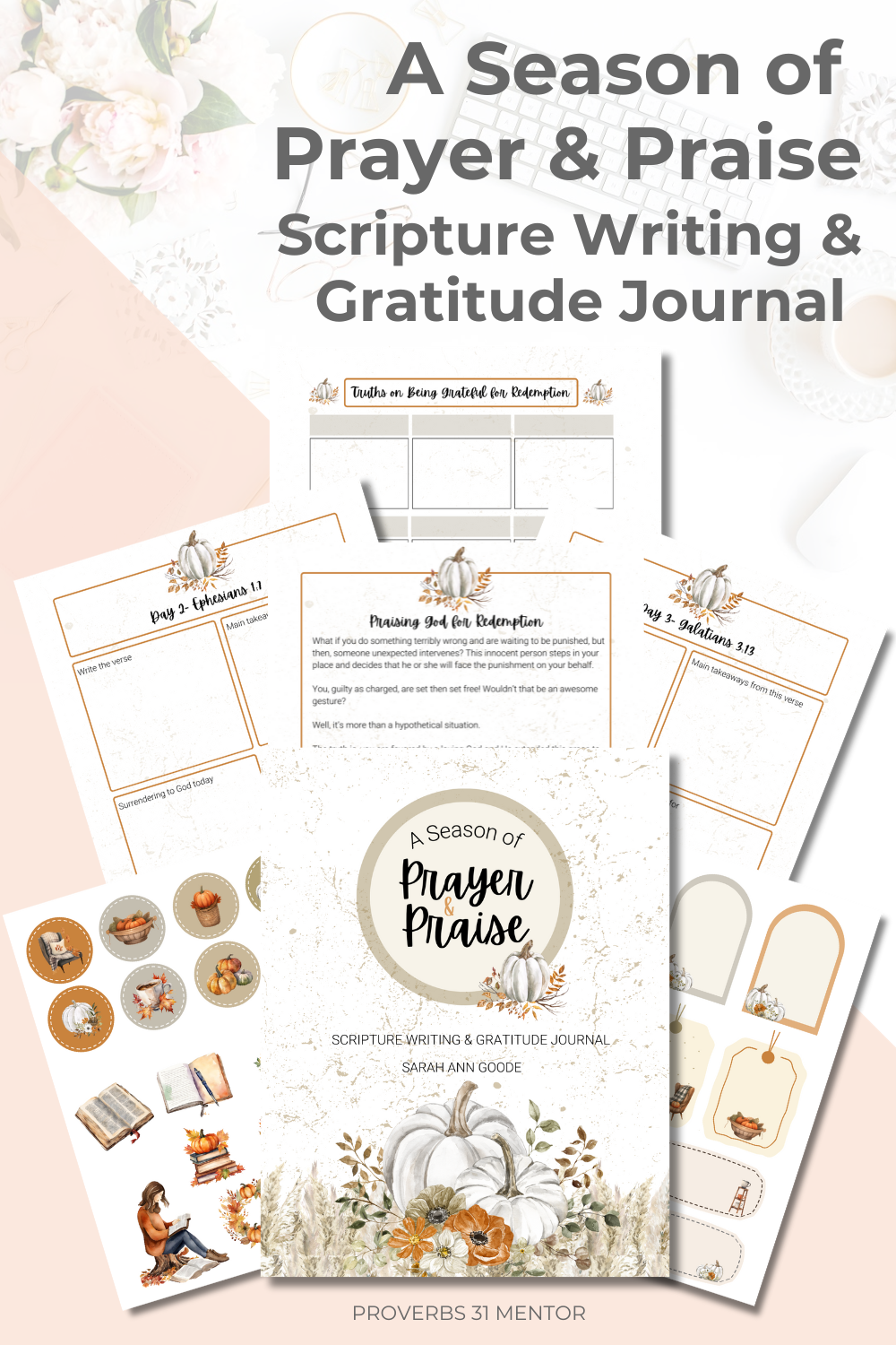 Christian Gratitude Bundle: Gratitude Journal and Gratitude Scripture Prayer Cards