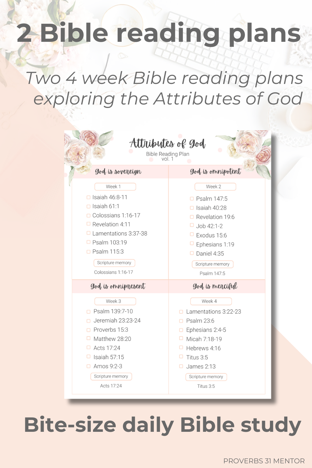 Attributes of God Bible Study Guide and Scripture Reading Plan