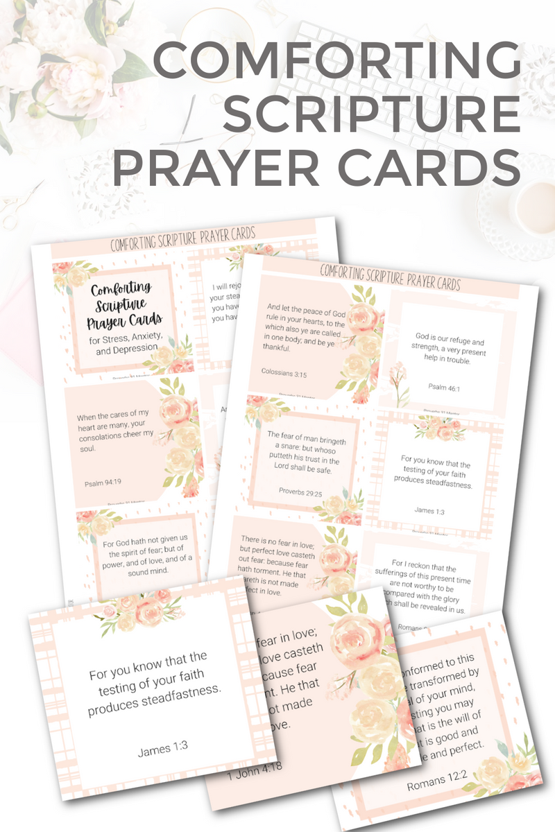 Comforting Scripture Prayer Cards for Stress, Anxiety, and Depression ...