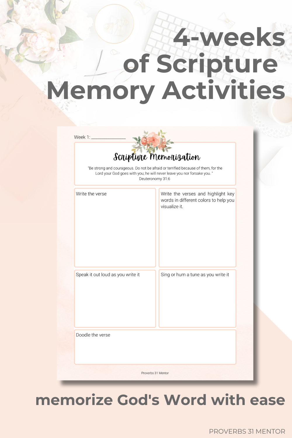 Conquering Fear and Anxiety: Scripture Memory Journal (Fillable and Printable PDF)