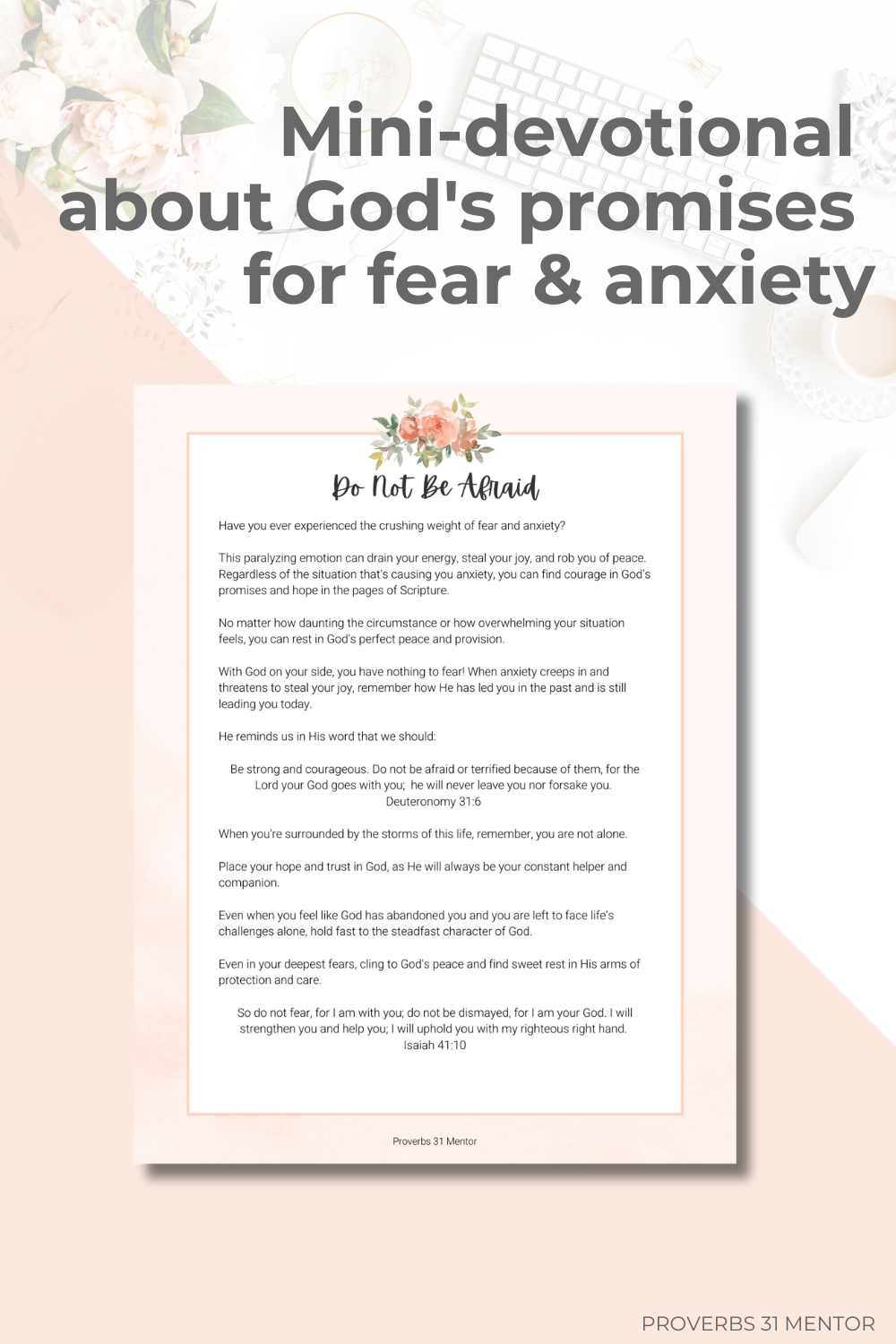 Conquering Fear and Anxiety: Scripture Memory Journal (Fillable and Printable PDF)