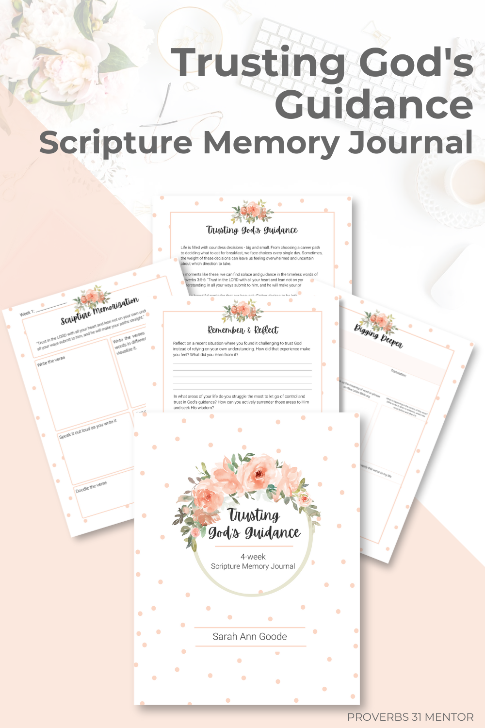 Prayer Journal for Women, Proverbs 31, Bible Journaling, Prayer Notebook,  Bible Study, Christian Journal, Prayer Warrior, STRENGTH & DIGNITY 