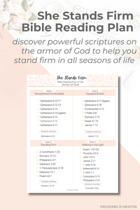 She Stands Firm Bible Study Guide: A Journey Through the Armor of God -FILLABLE